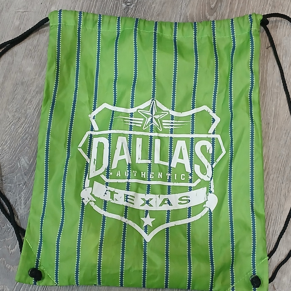 Green Dallas Drawstring Tote Bag